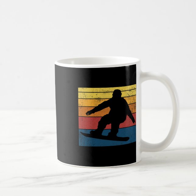 Snowboarding Retro Vintage Gift Kaffemugg (Höger)