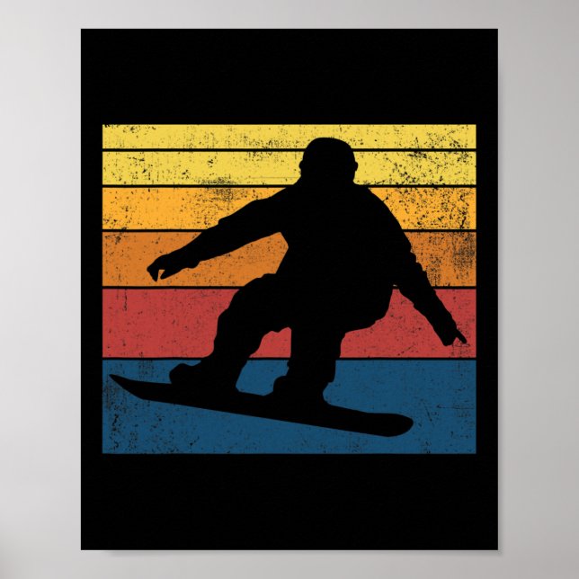 Snowboarding Retro Vintage Gift Poster (Framsidan)