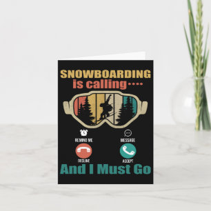 Snowboarding ringer och jag måste gå på ett roligt kort