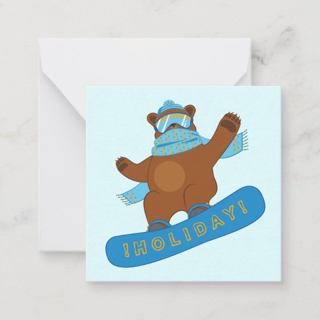 Snowboarding roligt Bear Anteckningskort (Framsida)