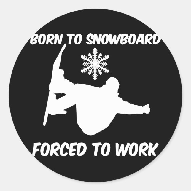 Snowboarding Runt Klistermärke (Framsida)