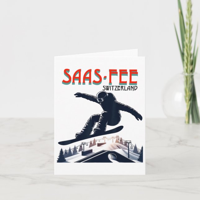Snowboarding Saas-fee Schweiz Kort (Framsida)