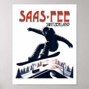 Snowboarding Saas-fee Schweiz Poster