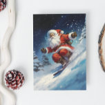 Snowboarding Santa Julkort<br><div class="desc">Den här designen skapades genom digital grafik. Den kan vara personlig i det område som tillhandahålls genom att ändra fotot och/eller text. Du kan också anpassa den genom att klicka för att anpassa ytterligare alternativ och ta bort eller ändra bakgrunden i färg, lägga till text, ändra texten färg eller stil...</div>