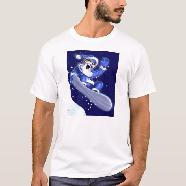 Snowboarding Santa Tee Shirt (Framsida)