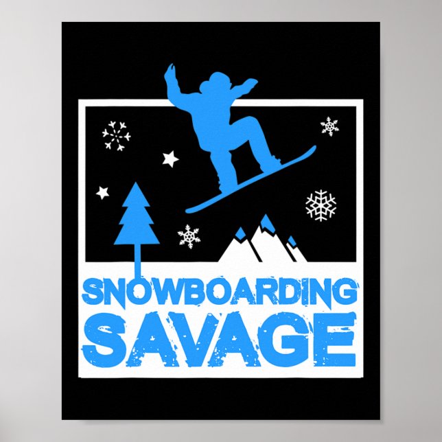 Snowboarding Savage Kids Coola Youth Freestyle Snö Poster (Framsidan)