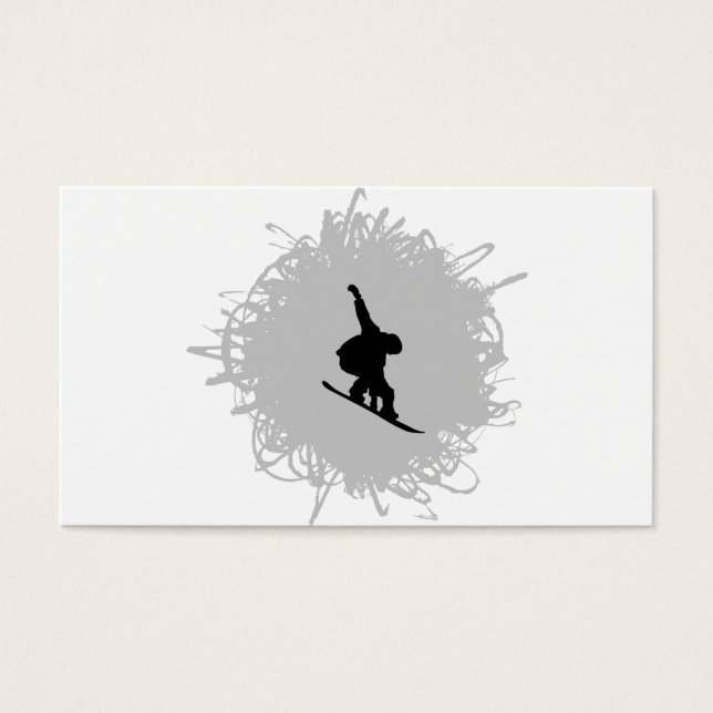 Snowboarding Scribble Stil Visitkort (Framsidan)
