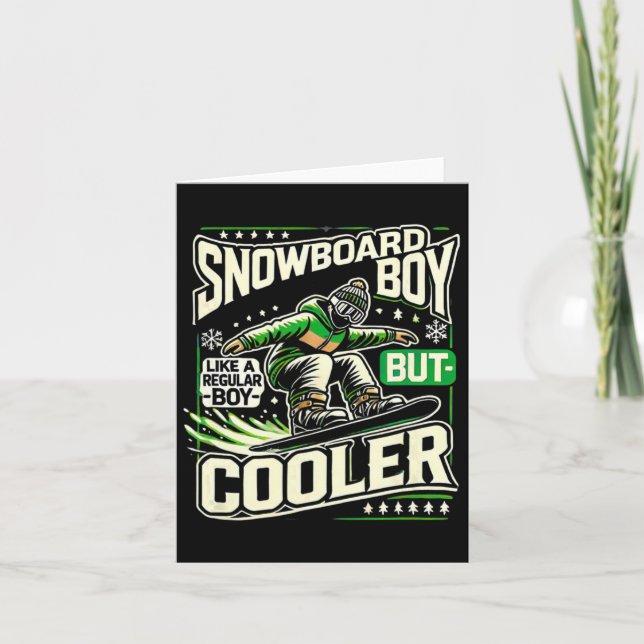Snowboarding Shirt Boys Snowboarder Kärlek Kort (Framsida)