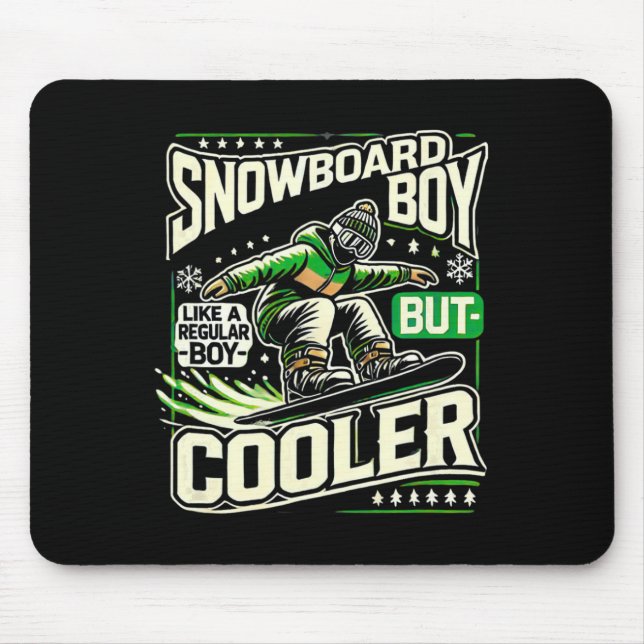Snowboarding Shirt Boys Snowboarder Kärlek Musmatta (Framsidan)