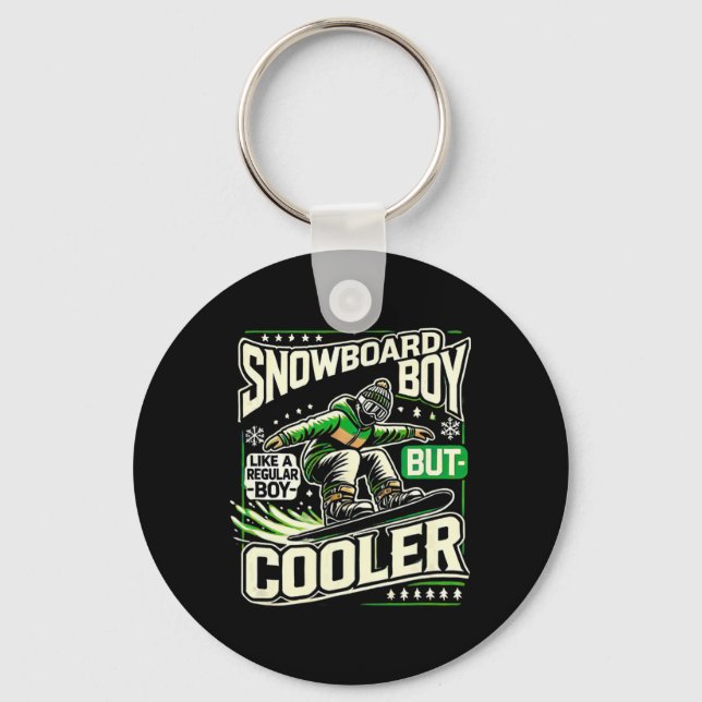 Snowboarding Shirt Boys Snowboarder Kärlek Nyckelring (Framsida)