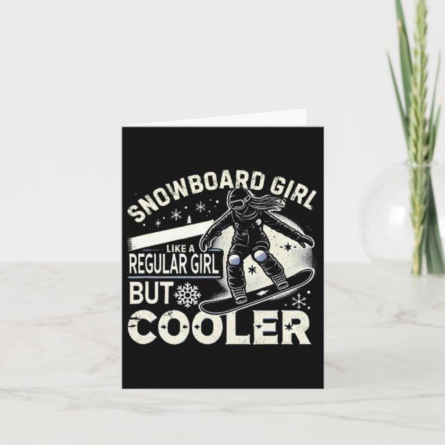 Snowboarding Shirt Girls Snowboarder Snowboard Lov Kort (Framsida)