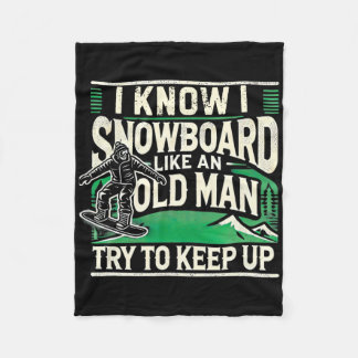 Snowboarding Shirt Manar Grandpa Snowboarder Snowb Fleecefilt