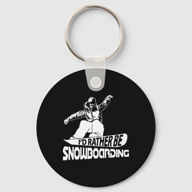Snowboarding Shirt Snö Boarding Snö Board Nyckelring (Framsida)
