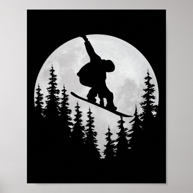 Snowboarding Shirts Freestyle Snowboarder - Snowbo Poster (Framsidan)