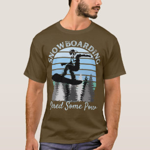 Snowboarding Shore Lite Pow Coola Vintage Blue Sol T Shirt
