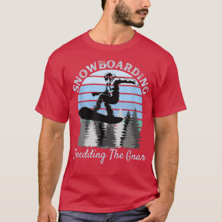 Snowboarding Shredding the Gnar Coola Vintage Blue T Shirt