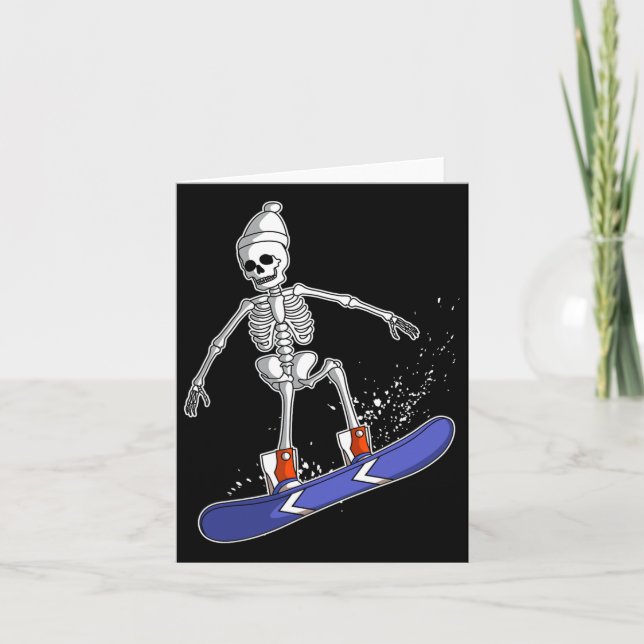 Snowboarding Skeleton Skiing Snowboarder Kort (Framsida)