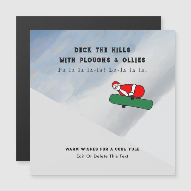 Snowboarding Ski Lodge julkort Magnetisk Inbjudningskort (Fram/baksida)