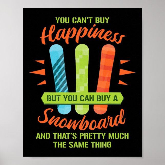 Snowboarding Skiing Funny Snowboarder Gi Poster (Framsidan)