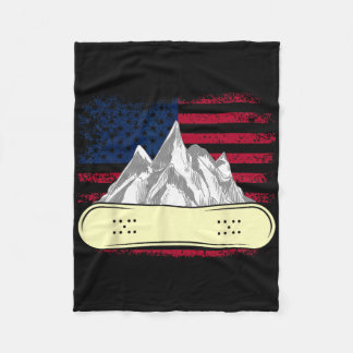 Snowboarding Skiing Snowboard American Flagga Snow Fleecefilt