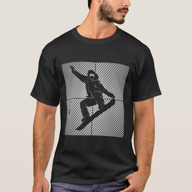 Snowboarding Skilift Snowboarder T Shirt (Framsida)