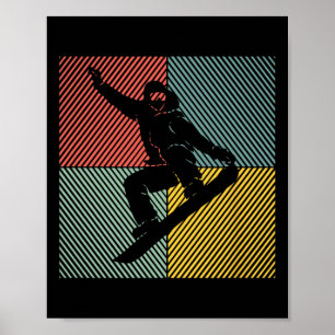 Snowboarding Skilift Vintage Snowboarder Poster
