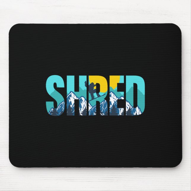 Snowboarding Slopes Sunset Graphic, skuren bergssn Musmatta (Framsidan)