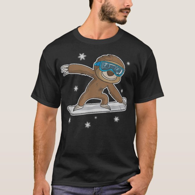 Snowboarding Sloth Snowboarder Snowboard Winter Sp T Shirt (Framsida)