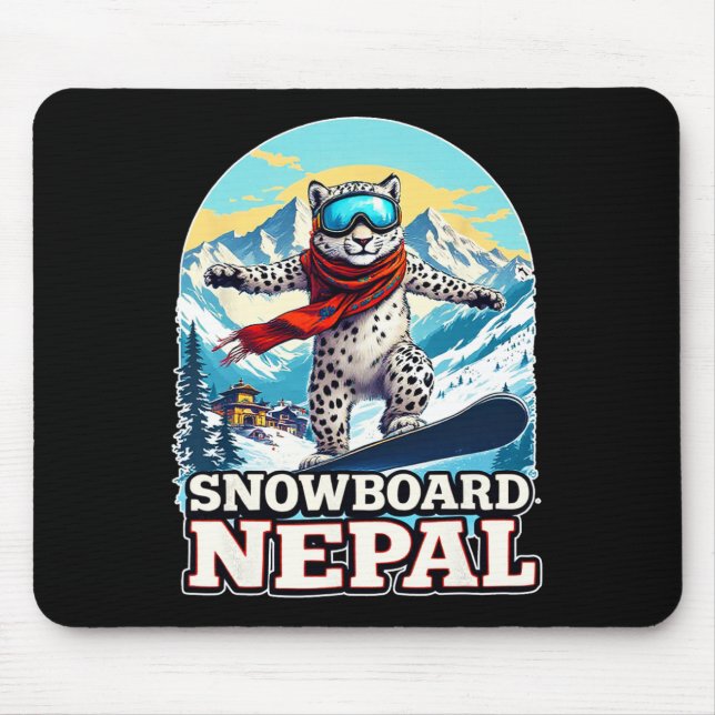 Snowboarding Snö Leopard Äventyr i Nepal Musmatta (Framsidan)