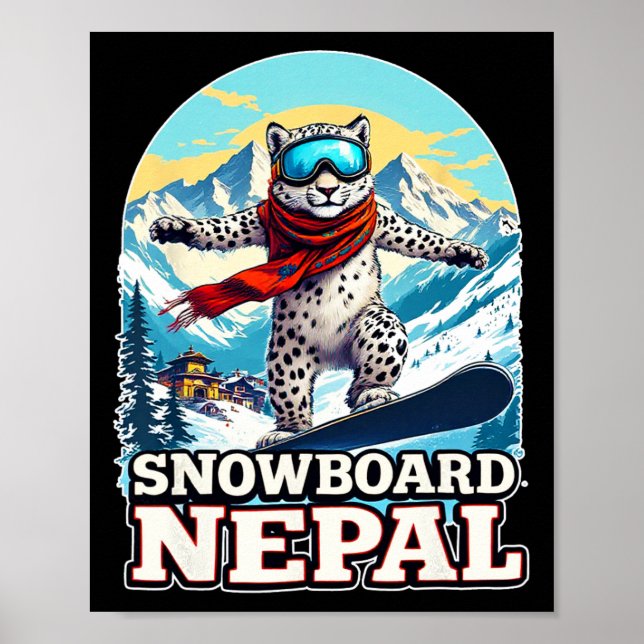 Snowboarding Snö Leopard Äventyr i Nepal Poster (Framsidan)