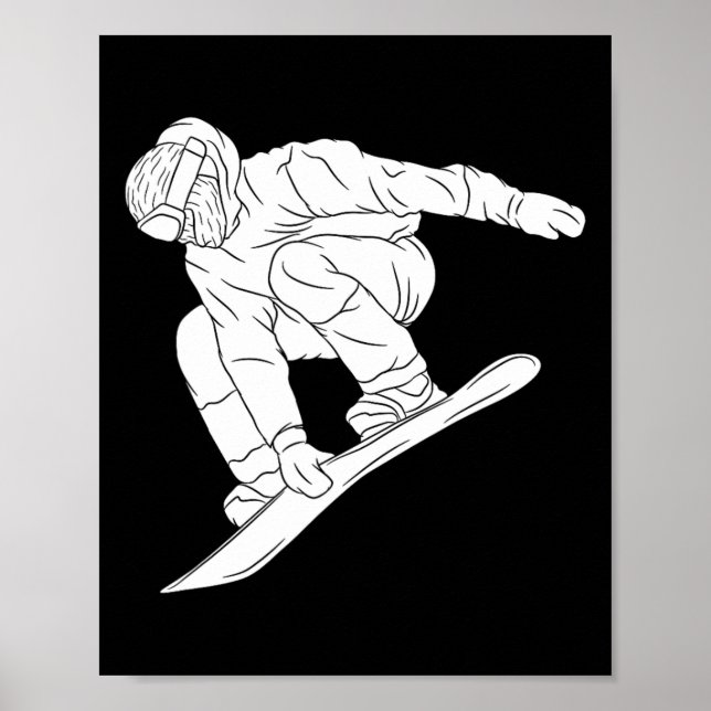 Snowboarding Snö Mountain Winter Sport Lundny Snö Poster (Framsidan)