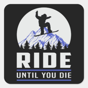 Snowboarding Snö Snowboarder Funny Gift Fyrkantigt Klistermärke