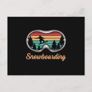 Snowboarding Snö Snowboarder Ski Funny Vykort