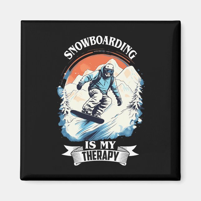 Snowboarding Snö Therapy Snowboard Retro Snö Vac Magnet (Framsidan)