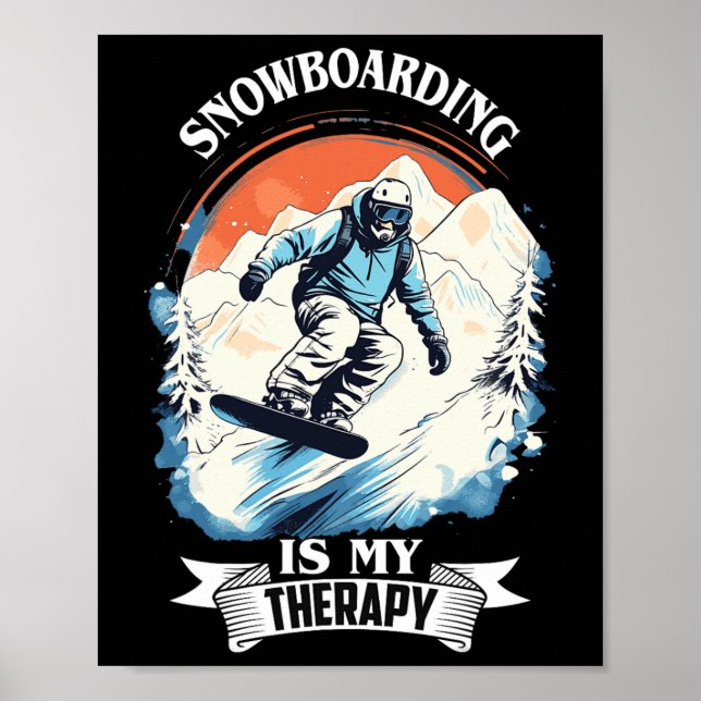 Snowboarding Snö Therapy Snowboard Retro Snö Vac Poster (Framsidan)