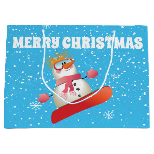 Snowboarding Snögubbe Gift Bag Large