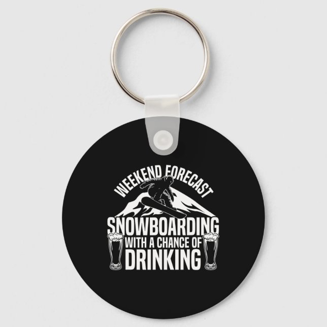 Snowboarding Snowboard Beer Helg Prorecast Snowb Nyckelring (Framsida)