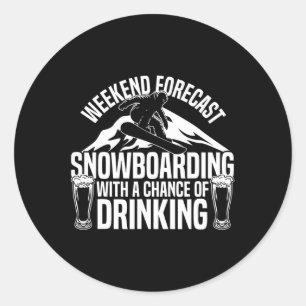 Snowboarding Snowboard Beer Helg Prorecast Snowb Runt Klistermärke
