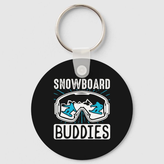 Snowboarding Snowboard Buddies Nyckelring (Framsida)