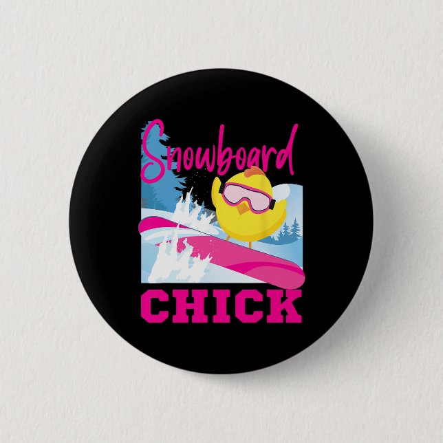 Snowboarding Snowboard Chicken Chick Snowboard Chi Knapp (Framsida)