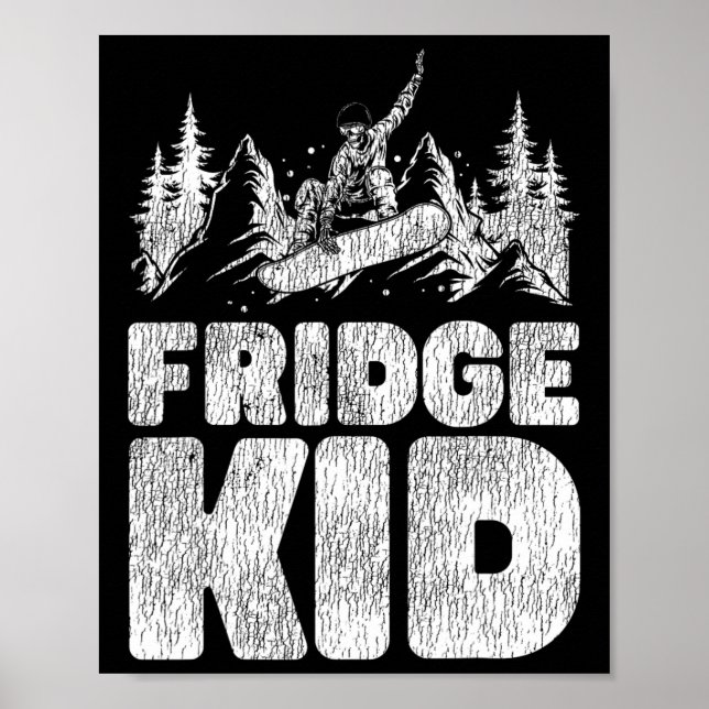 Snowboarding Snowboard Fridge Kid Poster (Framsidan)
