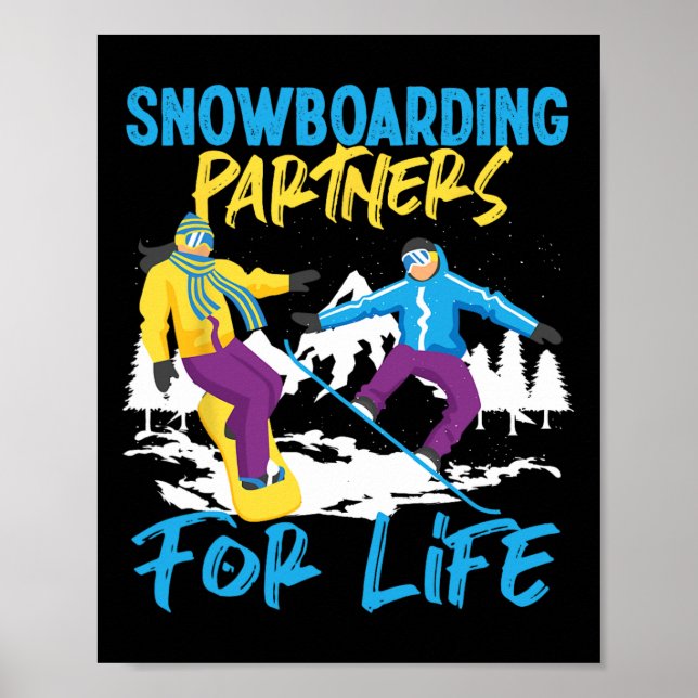 Snowboarding Snowboard Giftermål Wife Make Snowb Poster (Framsidan)