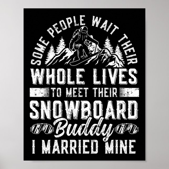 Snowboarding Snowboard Giftermål Wife Make Weddi Poster (Framsidan)