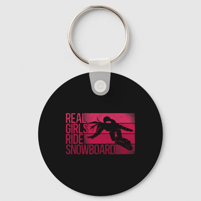 Snowboarding Snowboard Girl Ride Nyckelring (Framsida)