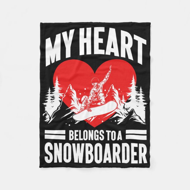 Snowboarding Snowboard Girlkompis Maka mitt hjärta Fleecefilt (Framsidan)