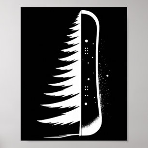Snowboarding Snowboard Gräs Träd Snowboarder Poster