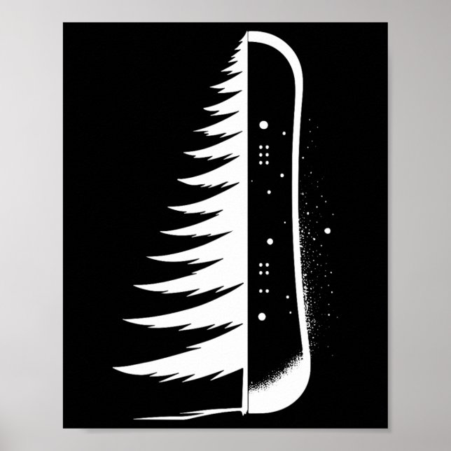 Snowboarding Snowboard Gräs Träd Snowboarder Poster (Framsidan)