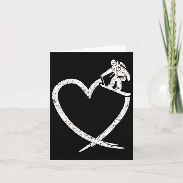 Snowboarding Snowboard Heart-Vintage Kort (Framsida)