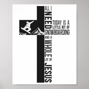Snowboarding Snowboard Jesus Faith Kor Poster