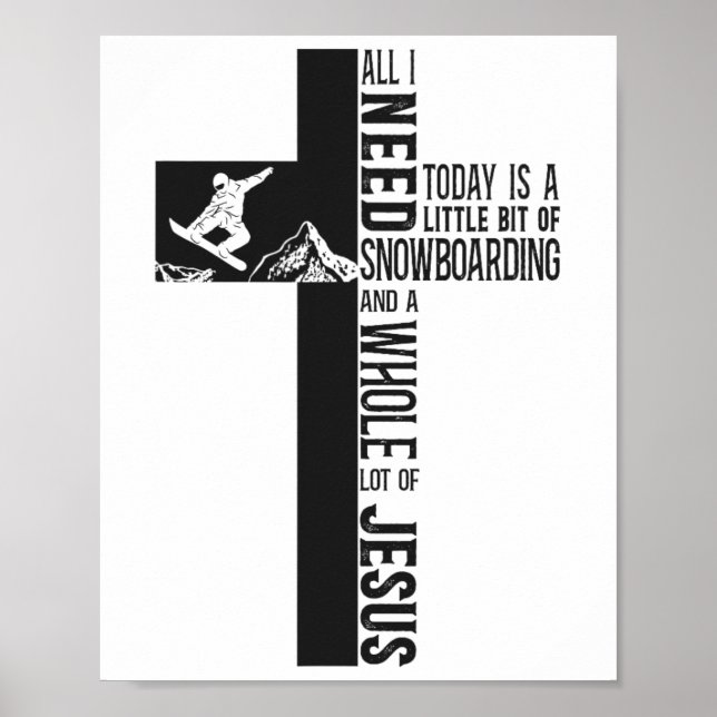 Snowboarding Snowboard Jesus Faith Kor Poster (Framsidan)